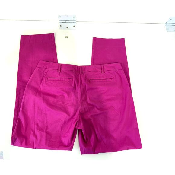 Michael Kors Fuchsia Ankle Pants – Gold Zip Detail, Stretch Cotton, Size 6 - Picture 3 of 7